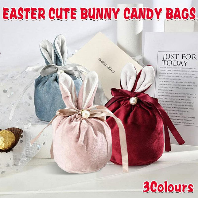 Candy Bunny Easter Jewelry Organizer Rabbit Ears Wedding Gift Packing Bag Pouch - Aimall