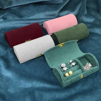 Compact Travel Jewelry Organizer Storage Box for Rings Earrings Necklace Case