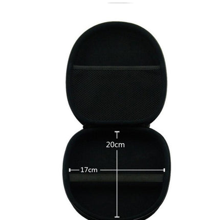Earphone Case Headset Hard Carrying Box Headphone Storage Bag Black Universal - Aimall