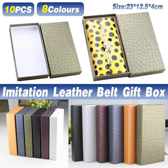 10PCS Luxury Gift Box Set Belt Handbag Wallet Packaging Faux Leather Hard Case