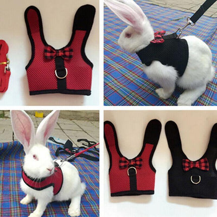 Rabbit Vest Harness Leash Lead Small Animal Pet Mesh Hamster Bunny Traction Rope S - Aimall