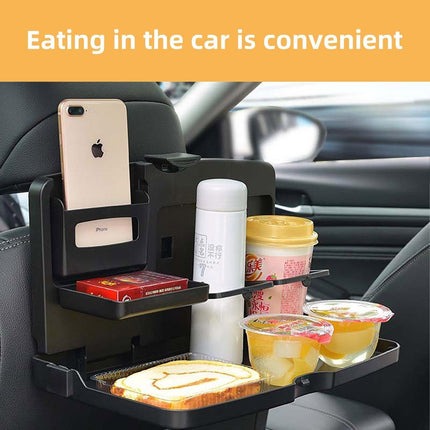 Foldable Back Seat Tray Table Multifunctional Car Organizer with Drink and Laptop Holder