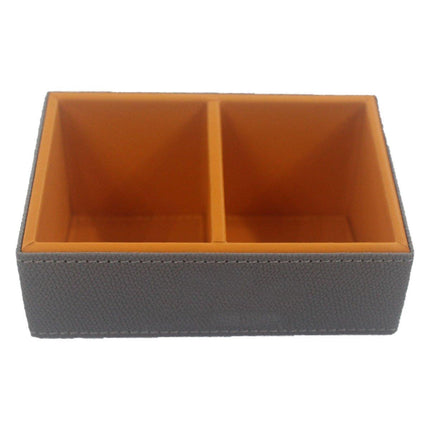 Beveled Double Compartment Tea Caddy Hotel Room Organizer for Sugar Tea Bags