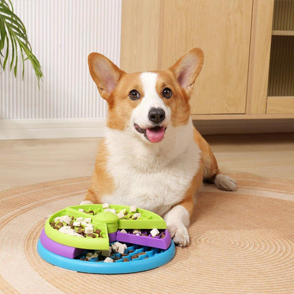 Triple Slow Feeding Bowl Pet Feeder for Cats and Dogs Healthy Eating Bowl