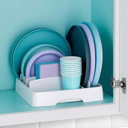 Kitchen Cabinet Storage Box Organizer with Divider Plate for Knife Fork Tabletop