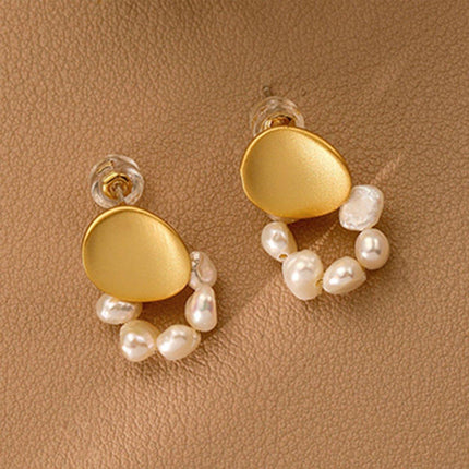 Vintage Pearl Beaded Earrings Simple Versatile Jewelry Women Elegant Fashion
