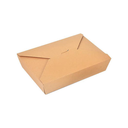 Kraft Brown Noodle Food Lunch Box Flat Deli Takeaway Disposable Container 200PCS - Aimall