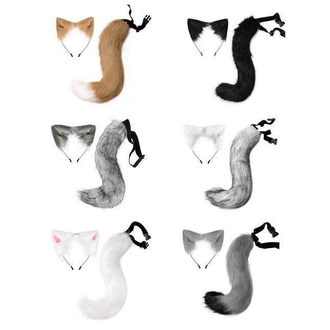 Halloween Cos Simulation Fox Plush Tail Hair Band Headdress
