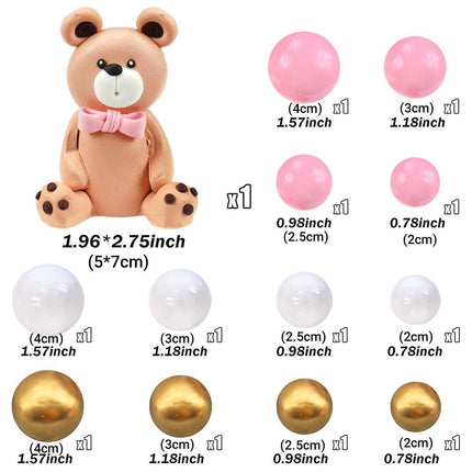 13pcs Teddy Bear Cake Decoration Set Party Birthday Teddy Bear Cake Topper