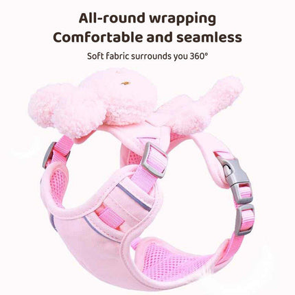 Kitten Dog Cat Walking Harness Lead Leash Collar Pet Vest Cute Rabbit Adjustable