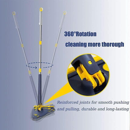 Adjustable Rotating Triangle Mop Wet Dry Dual-use Household Mop with Scraper