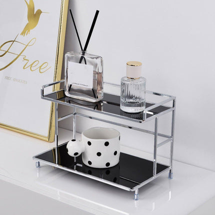 Kitchen Bathroom Desktop Storage Rack Water Cup Holder Cosmetic Iron Shelf
