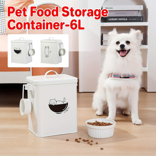 Food Storage Bucket Sealed Moisture Proof Container for Cat Dog Snacks Tin Box