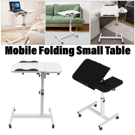 Adjustable Folding Computer Desk Stand Floor-Standing Movable Bedside Table