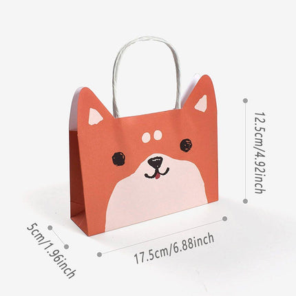 20PCS Cute Animal Shaped Gift Bags Kraft Paper Candy Bags Party Favour Tote Bags