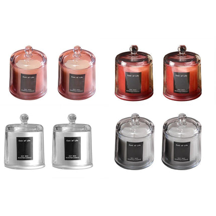 2Pcs Smokeless Glass Aromatherapy Candles Scented Gift Set for Relaxation