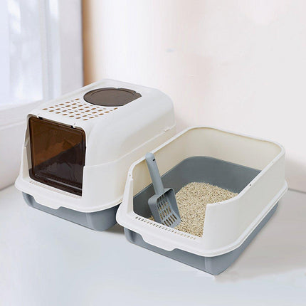 Large Detachable Enclosed Cat Litter Box Spatter-Proof Fully Enclosed Cat Toilet