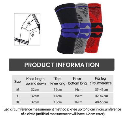 Knee Support Pads Brace Protector Full Gel Sports Joint Medial Gym Patella Strap Red - Aimall