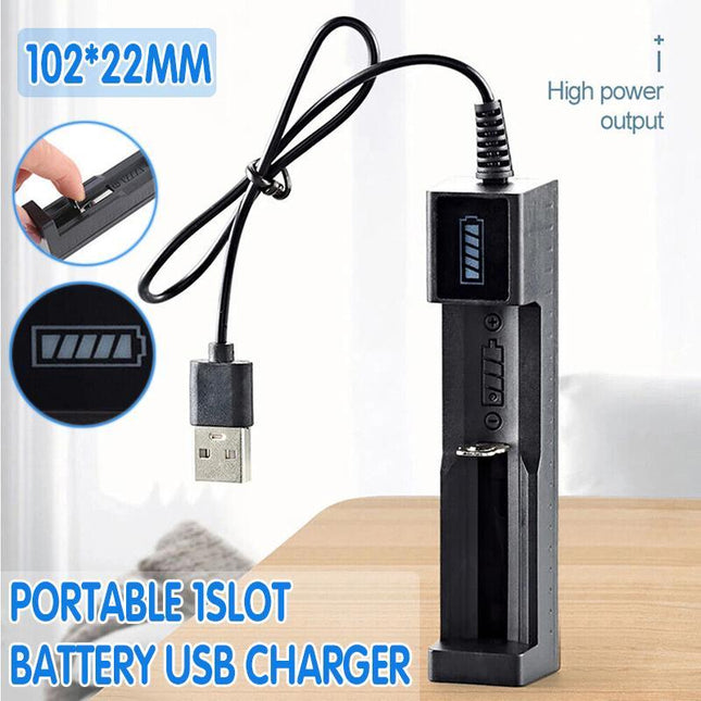 Compact 1-Slot USB Charger for Li-ion Rechargeable Batteries - Portable Power - Aimall