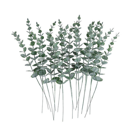 20PCS Eucalyptus Plastic Leaves Holiday Christmas Decor Wedding Home Flowers