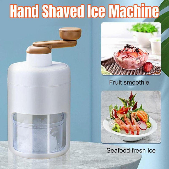 Hand Crank Ice Crusher Machine Shaver for Smoothies Slushies Milkshakes Desserts