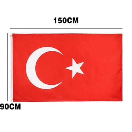 Large Turkey Turkish Flag Heavy Duty Outdoor 90 X 150 CM - 3ft x 5ft - Aimall