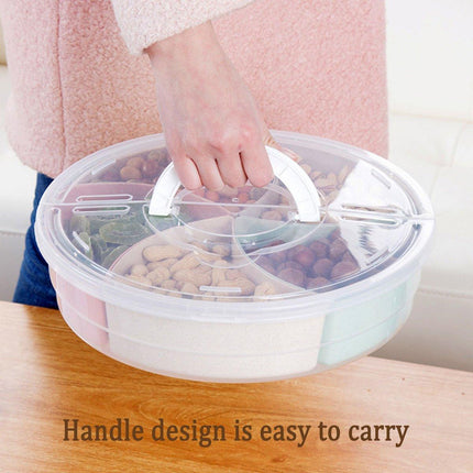 Transparent Round Fruit Plate Living Room House Plastic Serving Tray Organizer