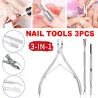 3pcs Manicure Tool Set for Dead Skin Removal Nail Care Pedicure Kit Essentials