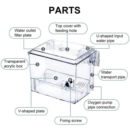 Outboard Isolation Breeding Box Guppy Hatch Feeding Pneumatic Electric Fish Tank