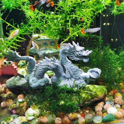 Imitation Lapis Lazuli Dragon Ornament Garden Fish Tank Aquascape Chinese Decor