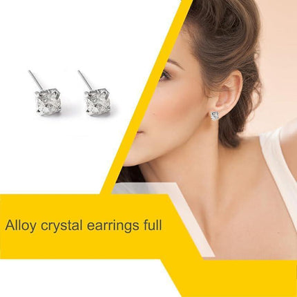 4/5mm Cushion Lab-Created Diamond Stud Earrings Women's 14K White Gold Finish - Aimall