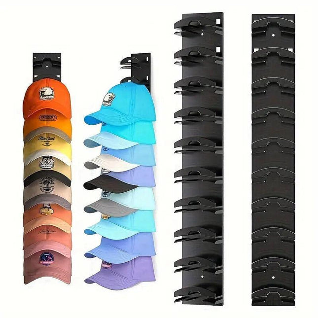 Multi Tier Wall Mounted Hat Storage Rack Cap Organizer for Baseball Hats and Cap