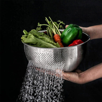 304 Stainless Steel Drain Basket for Rice Washing Vegetables Household Strainer