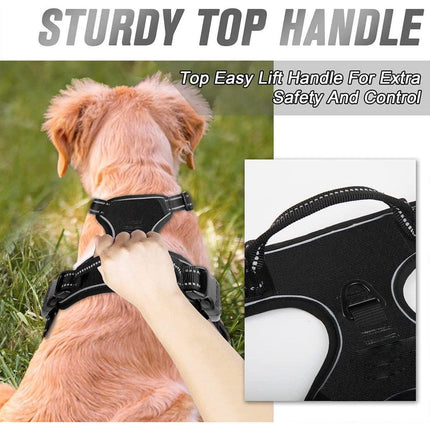Adjustable No-Pull Dog Harness Vest S-XL Reflective Pet Training Outdoor Handle