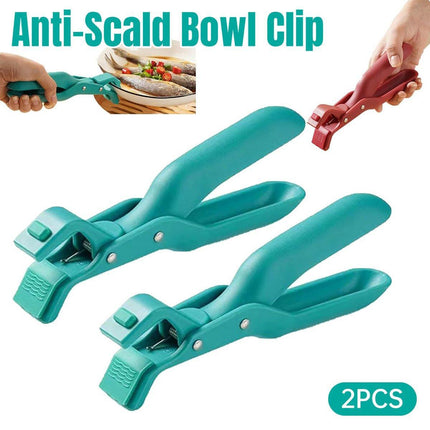 2PCS Anti Slip Silicone Heat Resistant Plate Bowl Clip Holder Kitchen Tool