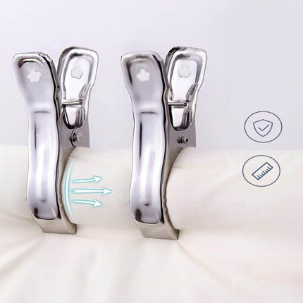 Large Stainless Steel Clothes Pegs Hanging Clip Laundry Windproof Clamp - Aimall