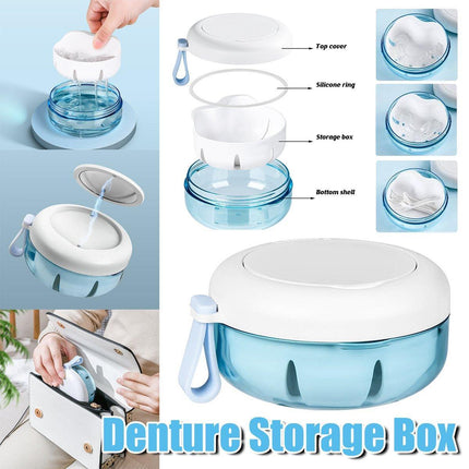 Denture Case Retainer Soaking Box Dental Braces Storage Organizer Travel Holder