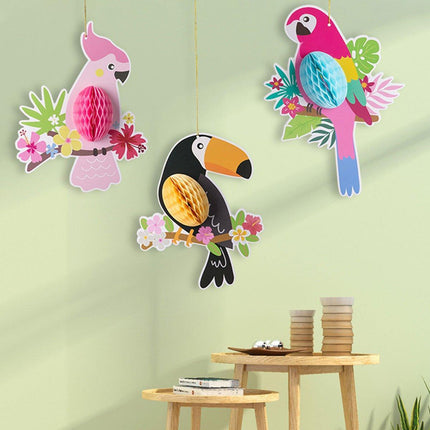 6/9/12pcs Parrot Charm Party Decoration Props Tropical Theme Decor Accessories