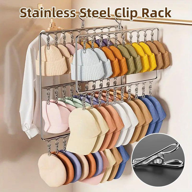 Stainless Steel Drying Rack Multi Function Windproof Underwear Clip Sock Hanger