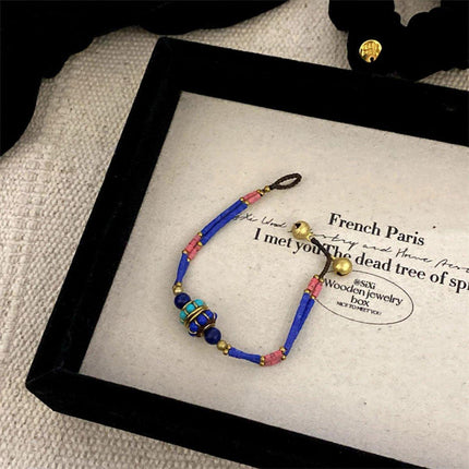 Ethnic Style Handmade Bracelet Color Stone Sky Bead Fashion Round Bead Bracelet