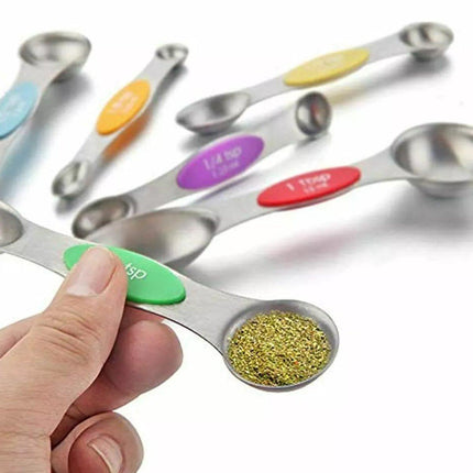 8pcs Stainless Steel Dual Head Measuring Spoon Set Kitchen Baking Cooking Tools