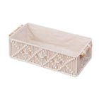 Pure Hand-Woven Square Storage Basket Desktop Organizer for Cosmetics Snacks