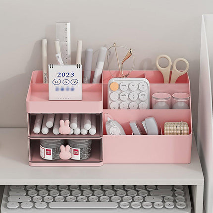 Cartoon Drawer Type Cosmetic Jewelry Storage Box Desktop Student Stationery Box