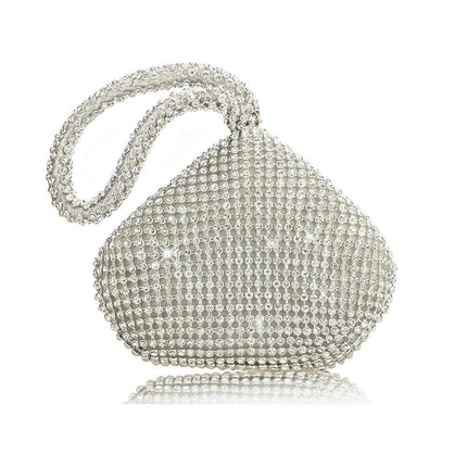 Elegant Triangle Sequin Evening Clutch Bag Glitter Solid Colour Shell Purse
