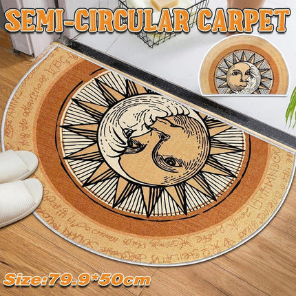 Semi Circular Non Slip Door Mat Household Entrance Carpet for Living Room Use