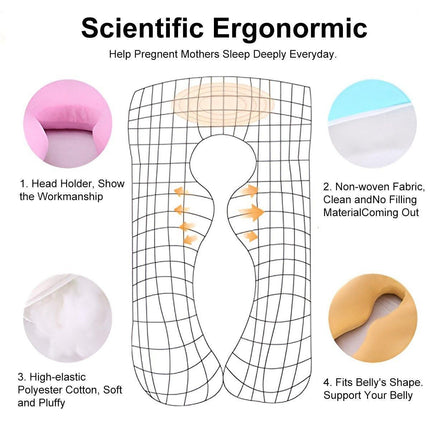 U-shaped All-Cotton Maternity Pillow Multifunctional Lumbar Side Sleep Cushion