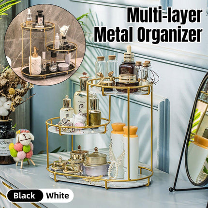 Round Multi-Tier Metal Storage Rack for Bathroom Vanity Kitchen Storage Rack