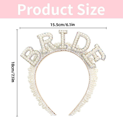 Elegant Bride Pearl Headband Bridal Hair Accessories Wedding Party Ornament