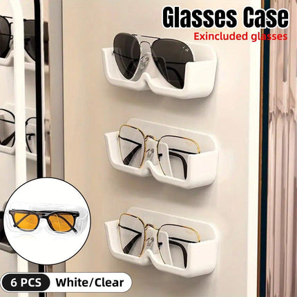 6pcs Eyeglass Organizer Wall Mounted Storage Rack Display Shelf Case Holder