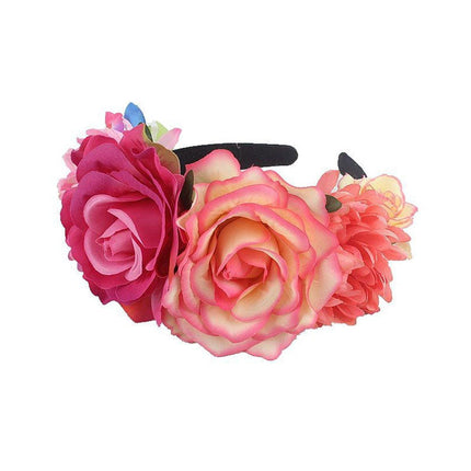 Halloween Vintage Rose Headband Adult Fancy Dress Costume Accessory Flower Party